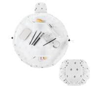 URAQT Kosmetiktasche mit Kordelzug, Lazy Kosmetikbeutel, Groß Kapazität Make Up Tasche, One-Step Organizer Makeup Tasche Schminkbeutel für Lazy Damen (Weißer Kaktus)