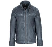 URBAN 5884 Herren Lederjacke SKIMO, Echte Schafslederjacke im Biker Style mit 8 Taschen, Handgefertigt, Weich und Strapazierfähig, Denim, 4XL