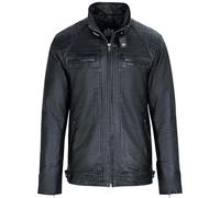 URBAN 5884 Herren Lederjacke SKIMO, Echte Schafslederjacke im Biker Style mit 8 Taschen, Handgefertigt, Weich und Strapazierfähig, Schwarz, L