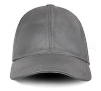 URBAN 5884 Lederhut - Herren-Damen-Echtlederhut mit Visier, weiche Lederkappe, Unisex, Hellgrau