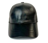 URBAN 5884 Lederhut - Herren-Damen-Echtlederhut mit Visier, weiche Lederkappe, Unisex, Schwarz