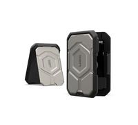 URBAN Armor Gear Magnetic Wallet/Geldbörse (Ultra starker Magnet, RFID Blocking, Kickstand-Funktion, Bis zu 3 Karten) Schwarz