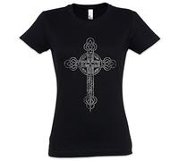 Urban Backwoods Christian Cross III Damen T-Shirt Schwarz Größe XL