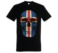 Urban Backwoods Classic Iceland Skull Flag Herren T-Shirt Schwarz Größe XL