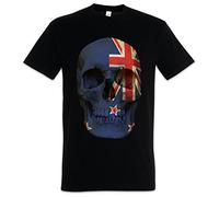 Urban Backwoods Classic New Zealand Skull Flag Herren T-Shirt Schwarz Größe XL