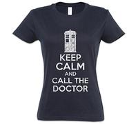 Urban Backwoods Keep Calm and Call The Doctor Damen T-Shirt Blau Größe XL
