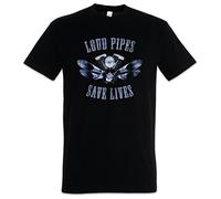 Urban Backwoods Loud Pipes Save Lives Herren T-Shirt Schwarz Größe L