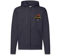 Urban Backwoods Mask Vintage Logo Herren Zipper Hoodie Kapuzenpullover Blau Größe 2XL