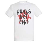 Urban Backwoods Punk's Not Dead I Herren T-Shirt Weiß Größe L