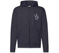 Urban Backwoods Satanic Goat Herren Zipper Hoodie Kapuzenpullover Blau Größe M