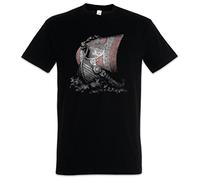 Urban Backwoods Viking Ship I Herren T-Shirt Schwarz Größe L