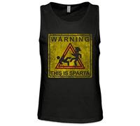 Urban Backwoods Warning This is Sparta Sign Herren Männer Tank Top Training Shirt Schwarz Größe XL