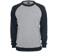 Urban Classics 2-Tone Raglan Crewneck Sweatshirt grau schwarz in 3XL