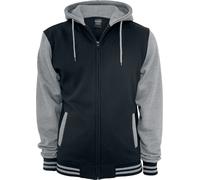 Urban Classics 2-Tone Zip Kapuzenjacke schwarz grau in L