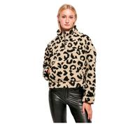 Urban Classics Damen TB5450-Ladies Short AOP Sherpa Troyer Strickjacke, sandleo, S