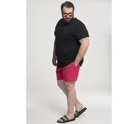 Urban Classics Badeshorts Block – Kordelzug, Taschen, schnelltrocknend – Schwarz/Rot, 4XL