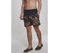Urban Classics Badehose Block Swim Shorts Black/Wood Camouflage-S