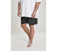 Urban Classics Herren Badehose Embroidery Swim Shorts, Badeshorts mit Miniatur-Stickereien, schnelltrocknend, Shark/Black/White, 4XL