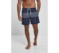 Urban Classics Badehose Mid Block Pattern Swim Shorts Darkwater-S