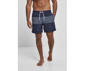 Urban Classics Badehose Mid Block Pattern Swim Shorts Darkwater-S