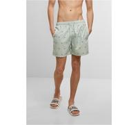 Badeshorts URBAN CLASSICS "Urban Classics Herren Embroidery Swim Shorts", Herren, Gr. L, US-Größen, frotmint, vintageblau, 100% Polyester, Badehosen Badeshorts (58194050-L) frotmint, vintageblau