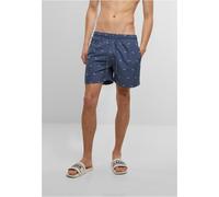 Badeshorts URBAN CLASSICS "Urban Classics Herren Embroidery Swim Shorts", Herren, Gr. 5XL, US-Größen, vintageblau, frostmint, 100% Polyester, Badehosen Badeshorts (30800123-5XL) vintageblau, frostmint