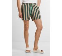 Urban Classics Badeshorts Striped Seersucker Swim Shorts TB7347 Bottlegreen/Unionbeige-4XL