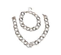 Urban Classics Halskette Basic Diamond Necklace And Bracelet Set Silver