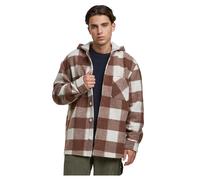 Urban Classics Jacke Big Check Jacket With Hood – kariert, Polyester – Gr. S, sandweiß/lightrust