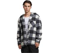 Urban Classics Herren Übergangsjacke Big Check Jacket With Hood kariert Kapuze L sandweiß/schwarz