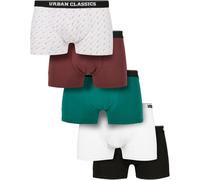 Urban Classics Bio-Boxershorts 5er-Pack Unterwäsche - Unterteile scrpt clrfl+chry+trgrn+wht+blk XS