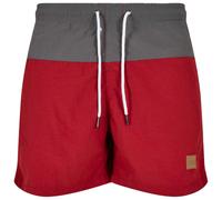 Urban Classics Herren-Badeshorts Block Swim Shorts – Brickred/Darkshadow – Größe XS