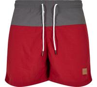 Urban Classics Block Swim Shorts Brickred/Darkshadow-L