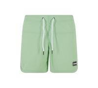 Urban Classics Badeshorts Block – schnelltrocknend, mit Kordelzug & Taschen – Grün Größe S