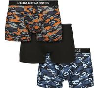 Urban Classics Boxershort Boxer Shorts 3-Pack Blue Camouflage/Orange Camouflage/Black-XL