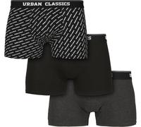 Urban Classics Boxershort Boxer Shorts 3-Pack Branding Aop/Black/Charcoal-XXL