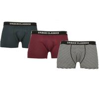 Urban Classics Boxershort Boxer Shorts 3-Pack Btlgrn/Dblu+Brgd/Dblu+White/Black-XXL