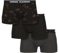 Urban Classics Boxershort Boxer Shorts 3-Pack Charcoal/Funky Aop/Black-XXL