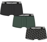 Urban Classics Boxershort Boxer Shorts 3-Pack Darkgreen/Black/Branded Aop-4XL