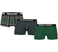 Urban Classics Boxershort Boxer Shorts 3-Pack Dgrn Plaidaop+Btlgrn/Dblu+Dgrn-S