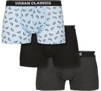 Urban Classics Boxershort Boxer Shorts 3-Pack Melon Aop+Ch Black-4XL