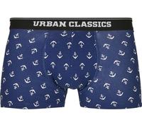 Boxershorts URBAN CLASSICS "Urban Classics Herren Boxer Shorts 5-Pack", Herren, Gr. S, 1 Stk., anchor aop, schwarz, charcoal, 95% Baumwolle, 5% Elasthan, Unterhosen (63833256-S) anchor aop, schwarz, c