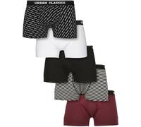 Urban Classics Boxershort Boxer Shorts 5-Pack Brgd/Dblu+White/Black+White+Logo+Black-XXL