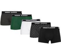 Urban Classics Boxershort Boxer Shorts 5-Pack White+Dgrn+Char.+Logo Aop+Black-L