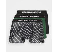 Urban Classics Boxershorts 3er-Pack Unterwäsche - Unterteile dunkelgrün + schwarz + Allover-Print mit Markenlogo S