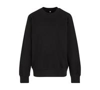 Rundhalspullover URBAN CLASSICS "Urban Classics Boys Light Terry Crew", Jungen, Gr. 134/140, schwarz, 75% Baumwolle, 25% Polyester, unifarben, normal, Rundhals, Pullover Rundhalspullover (42527144-134