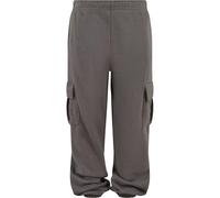 Cargohose URBAN CLASSICS "Urban Classics Boys Light Terry Wide Cargo Sweatpants", Jungen, Gr. 158/164, Normalgrößen, asphalt, 100% Baumwolle, unifarben, normal, Hosen Cargohose (96736846-158) asphalt