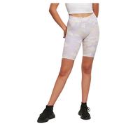 Stoffhose URBAN CLASSICS "Urban Classics Damen Ladies High Waist Camo Tech Cycle Shorts", Damen, Gr. S, US-Größen, lilacamo, 77% Polyester, 23% Elasthan, slim fit, Hosen Stoffhose (30184356-S) lilacam
