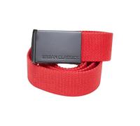 Urban Classics Unisex Gürtel Canvas Belt, One Size verstellbare Unisex Canvasgürtel, Metallschließe mit Logo-Prägung, cityred/black, one size