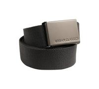 Urban Classics Gürtel Canvas Belt – Polyester, Metallkoppelschnalle, kürzbar – charcoal Onesize